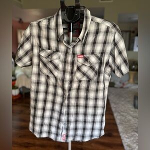 DIXXON - Women’s Bamboo Button Up white black - The Hacienda - L